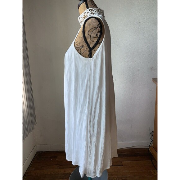 J For Justice White Mini Flowing Hippie Coquette Girl Summer Crochet Dress MED - Picture 5 of 9